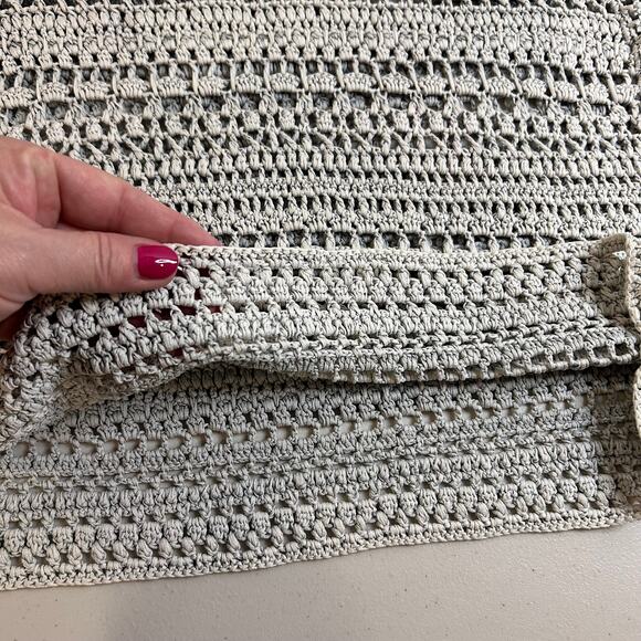 Theory Amena Arabis Tint Chunky Open Knit Crochet Pullover Sweater Womens Medium - Picture 5 of 13